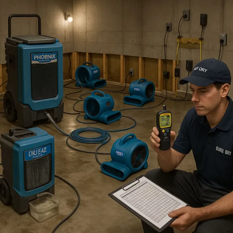 Structural Drying and Dehumidification process in Windsor, VA